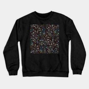 Midnight Watercolor Leaves Pattern Crewneck Sweatshirt